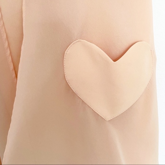 VINTAGE Heart Pocket Sleeveless Dress Blush Pink Size S - Picture 2 of 7